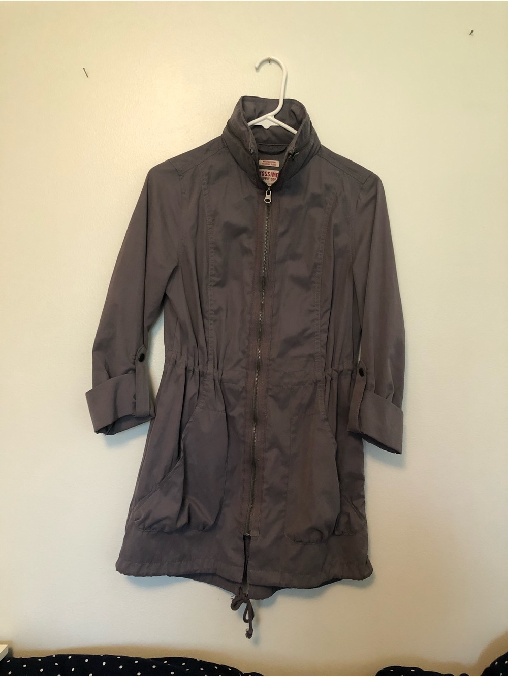 Mossimo Supply Co. Slate Gray Cinched-Waist Trench Coat